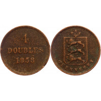 Гернси 4 Дубля 1858 год VF KM# 2 (КОЮ) (#ФР-00118542)