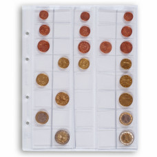 Листы для 40 монет, Leuchtturm (Германия). Скользящие. Формат Optima. 1 шт.