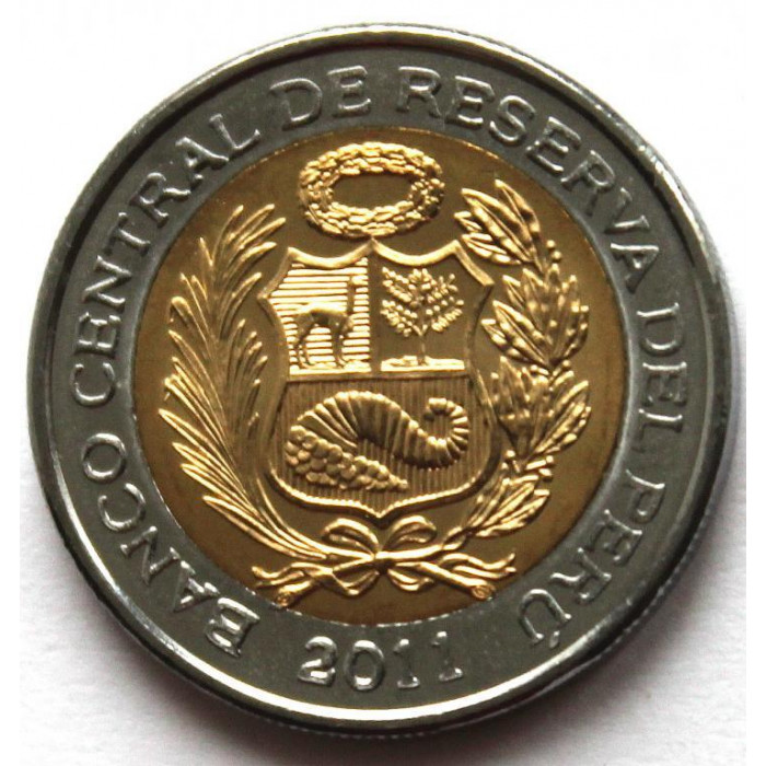 ПЕРУ 2 соля 2011 UNC (KM#343) ПТИЦА - КОЛИБРИ