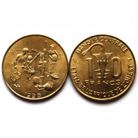 ЗАПАДНЫЕ АФРИКАНСКИЕ ГОСУДАРСТВА 10 франков 1996 UNC «FAO»