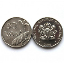 НИГЕРИЯ 50 кобо 2006 UNC!! КУКУРУЗА