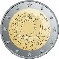 ЛИТВА 2 евро 2015 UNC «30 ЛЕТ ФЛАГУ ЕВРОПЕЙСКОГО СОЮЗА»