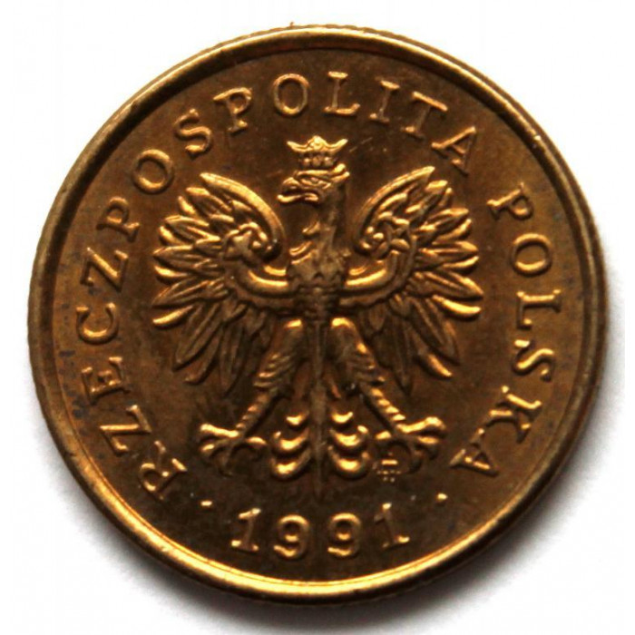 ПОЛЬША 5 грошей 1991 UNC