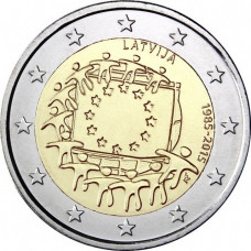ЛАТВИЯ 2 евро 2015 «30 ЛЕТ ФЛАГУ ЕВРОПЕЙСКОГО СОЮЗА»