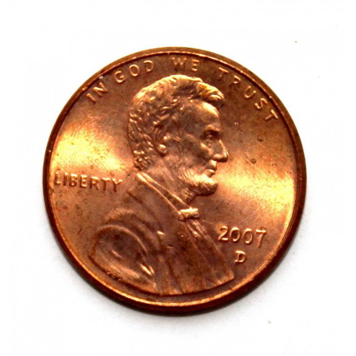 США 1 цент 2007 (D) АВРААМ ЛИНКОЛЬН