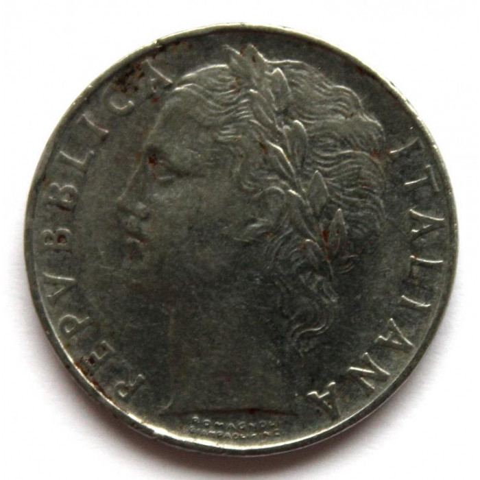 ИТАЛИЯ 100 лир 1956 (KM# 96.1) МИНЕРВА