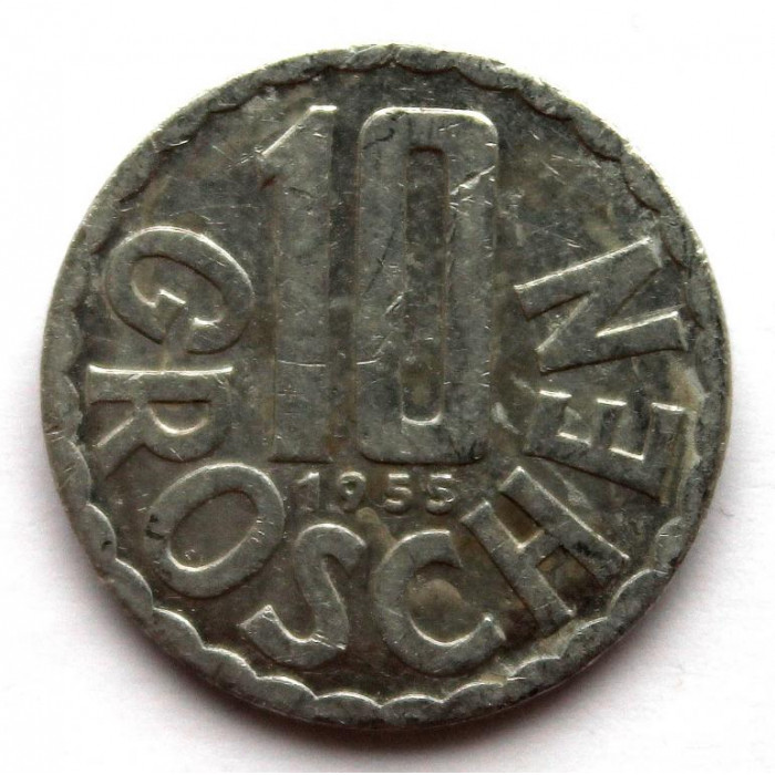 АВСТРИЯ 10 грошей 1955 (KM# 2878)