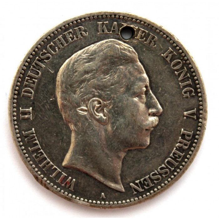 ПРУССИЯ 5 марок 1907 СЕРЕБРО