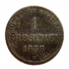 ОЛЬДЕНБУРГ 1 грош 1858 ( KM# 194) СЕРЕБРО
