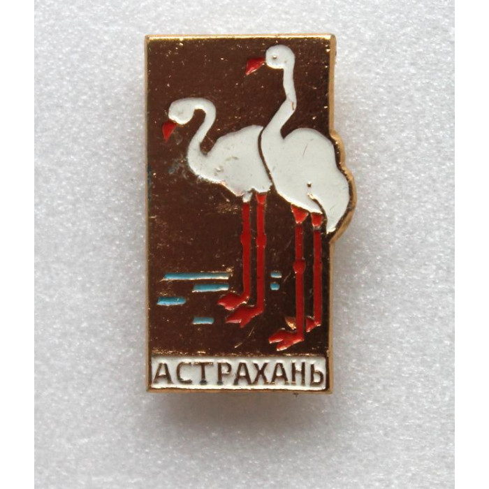 СССР нагрудный знак «АСТРАХАНЬ» ФЛАМИНГО