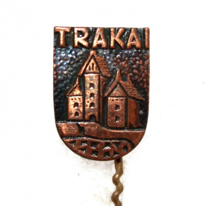 СССР (Литва) нагрудный знак на игле «TRAKAI» Тракай. Тракайский островной замок