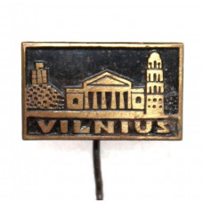 СССР (Литва) знак на игле «VILNIUS». Вильнюс. Кафедральный собор у подножия Замковой горы