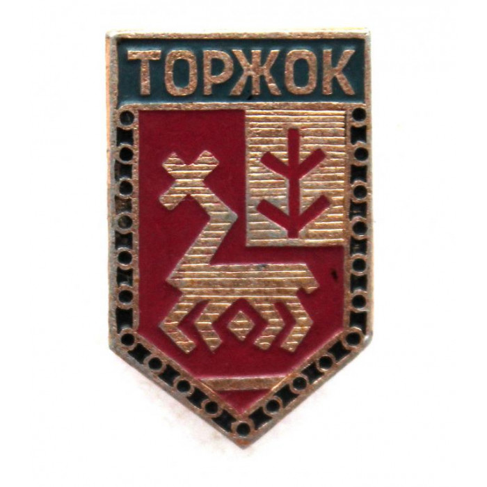 СССР нагрудный знак «ТОРЖОК» Торжокское золотное шитьё