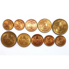 КАЗАХСТАН набор из 5 монет 1993 (2-5-10-20-50 тиын) aUNC