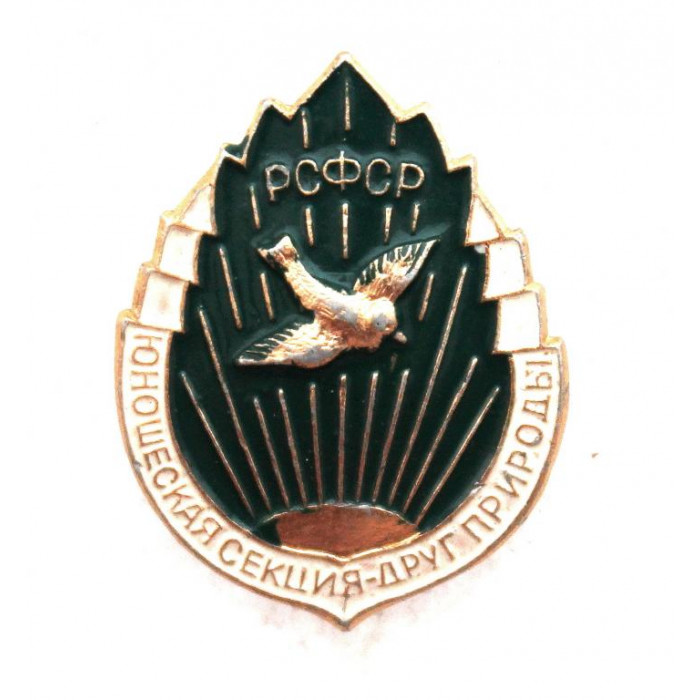 РСФСР нагрудный знак Юношеская секция- Друг Природы