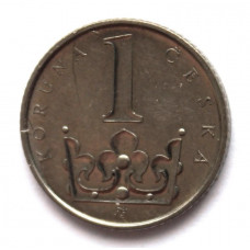 ЧЕХИЯ 1 крона 2001 Венцеславская корона