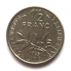 ФРАНЦИЯ 1/2 франка 1965 (KM# 931.1)
