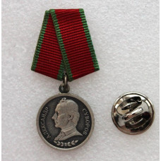 РОССИЯ медаль «СУВОРОВА». Серебро. (СПМД) Официальная фрачная миниатюрная копия знака (франчик)