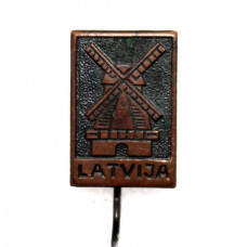 СССР (Латвия) нагрудный знак «LATVIJA». Ветряная мельница
