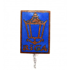 СССР (Латвия) знак на игле «RIGA». Уличный фонарь в Риге (эмаль)