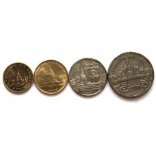 ТАИЛАНД набор из 4 монет 1987-2008 (25 и 50 сатангов, 1 и 5 бат) Рама IX