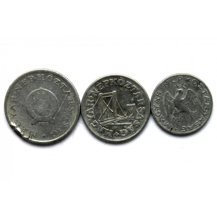 ВЕНГРИЯ набор из 3 монет 1950-1967 (10 и 50 филлеров; 1 форинт)