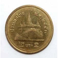 ТАИЛАНД 2 бата 2010 (Y#445) Золотая гора и храм Ват Сакет в Бангкоке
