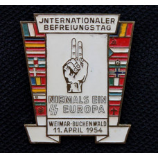 ГЕРМАНИЯ (ГДР) 1954 нагрудный знак «11 апреля - Международный день освобождения узников фашистских концлагерей»