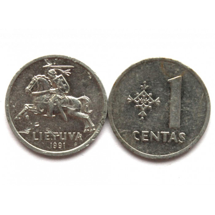 ЛИТВА 1 цент 1991 (KM# 85)