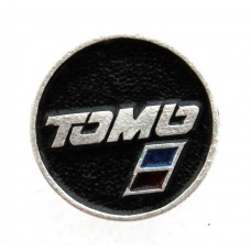 СССР нагрудный знак «ТОМЬ». Торговая марка кассетного магнитофона Томского радиотехнического завода