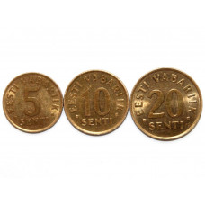 ЭСТОНИЯ набор из 3 монет 1992 (5, 10, 20 сенти)