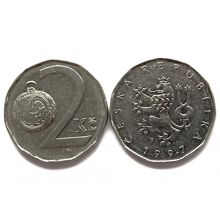 ЧЕХИЯ 2 кроны 1997. Великоморавский гомбик с изображением птицы