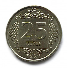 ТУРЦИЯ 25 куруш 2021 UNC.