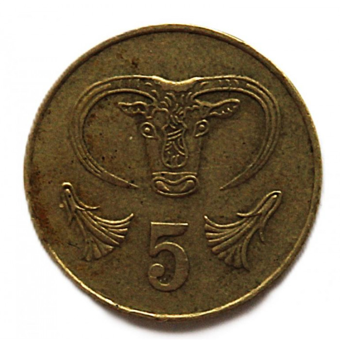 КИПР 5 центов 1983 (KM# 55.1 - один год чекана). Голова быка