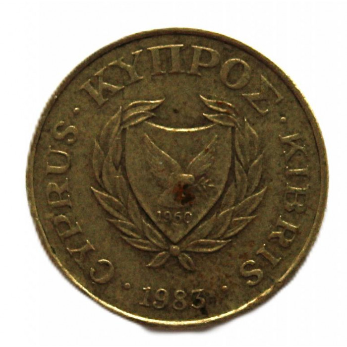 КИПР 5 центов 1983 (KM# 55.1 - один год чекана). Голова быка