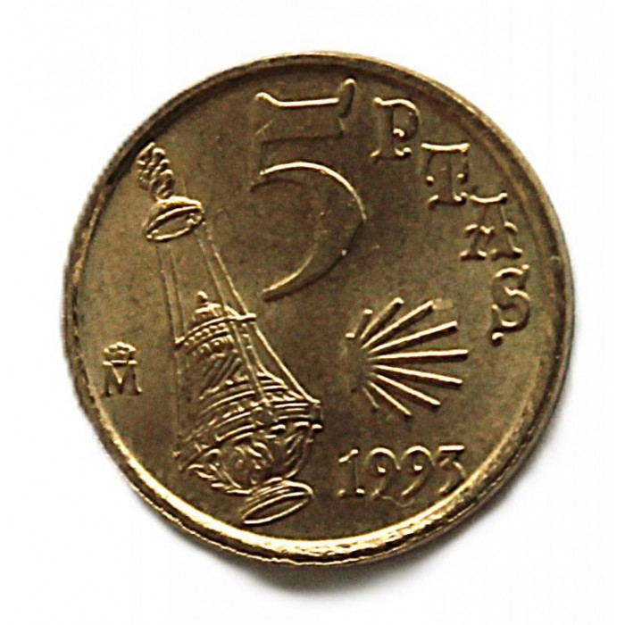 ИСПАНИЯ 5 песет 1993 (KM# 919). Год Святого Иакова