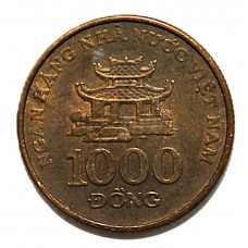 ВЬЕТНАМ 1000 донг 2003 (KM# 72) Бат-де-Пагода в Ханое. «Пагода на одном столбе»