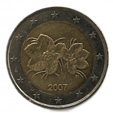 ФИНЛЯНДИЯ 2 евро 2007. Цветы и ягоды морошки