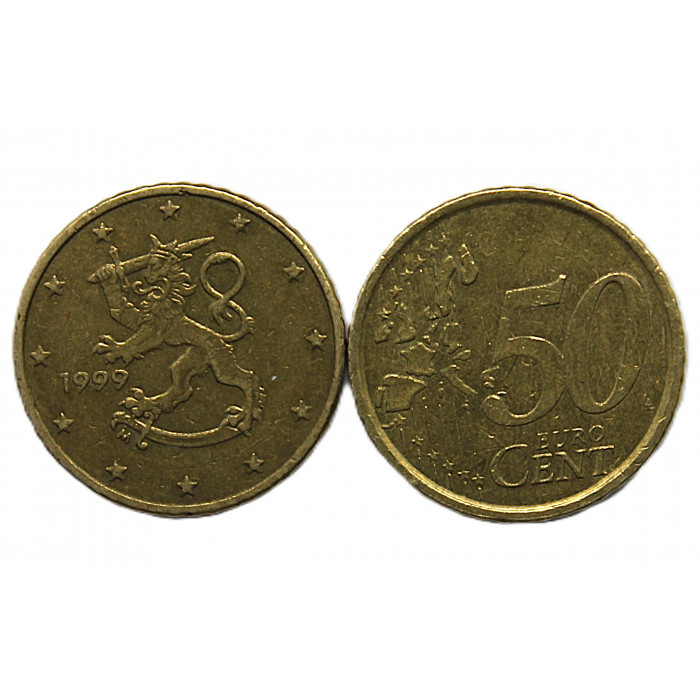 ФИНЛЯНДИЯ 50 евроцентов 1999. Геральдический лев