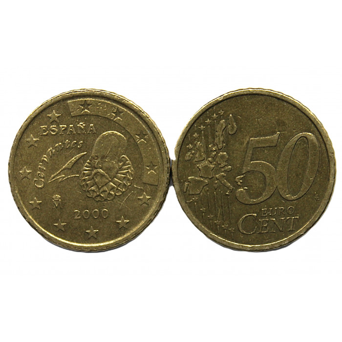 ИСПАНИЯ 50 евроцентов 2000. Мигель де Сервантес