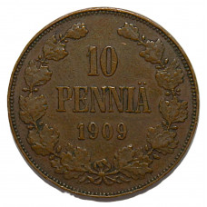 Русская Финляндия 10 пенни 1909