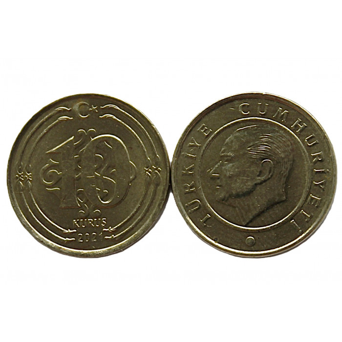 ТУРЦИЯ 10 куруш 2021 UNC