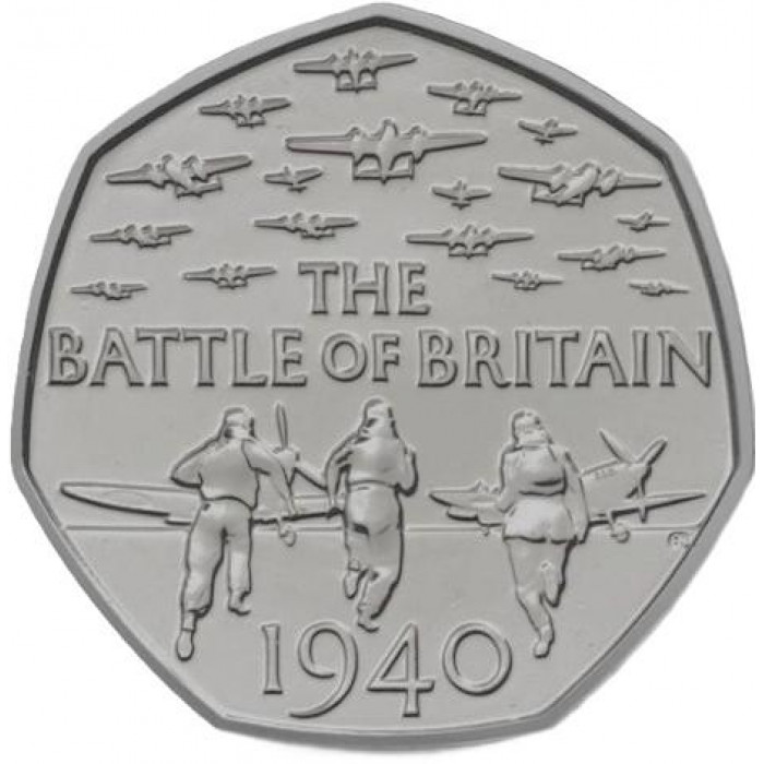 ВЕЛИКОБРИТАНИЯ 50 пенсов 2015 UNC. 75 лет Битве за Британию