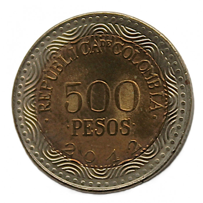 КОЛУМБИЯ 500 песо 2012 UNC. Стеклянная лягушка