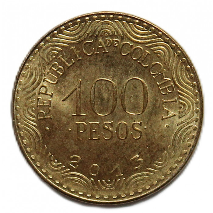 КОЛУМБИЯ 100 песо 2013 UNC. Цветок эспелетии КОЛУМБИЯ 100 песо 2013 UNC. Цветок эспелетии