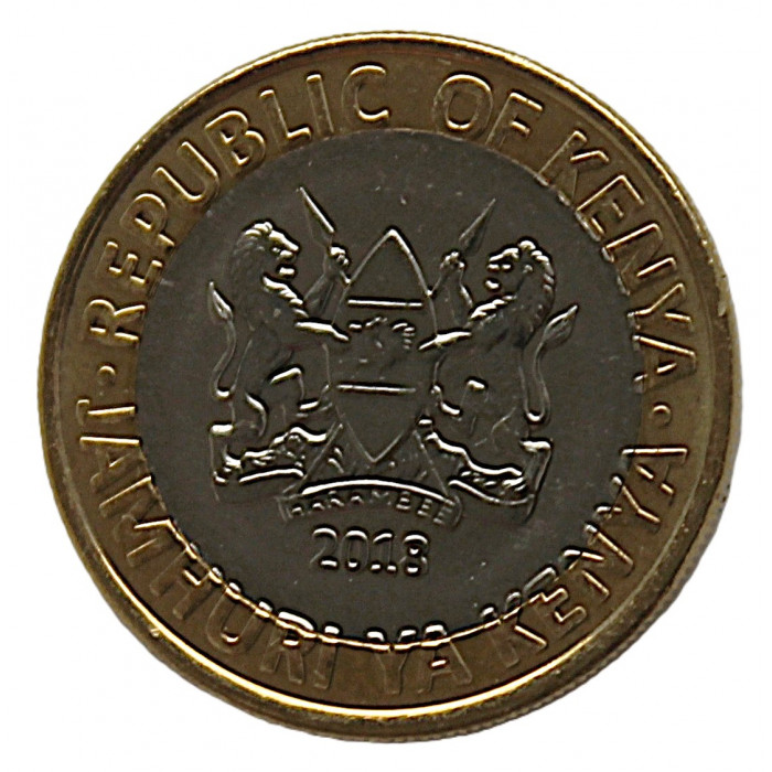 КЕНИЯ 10 шиллингов 2018 UNC. Лев