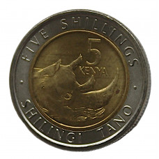 КЕНИЯ 5 шиллингов 2018 UNC. Носорог
