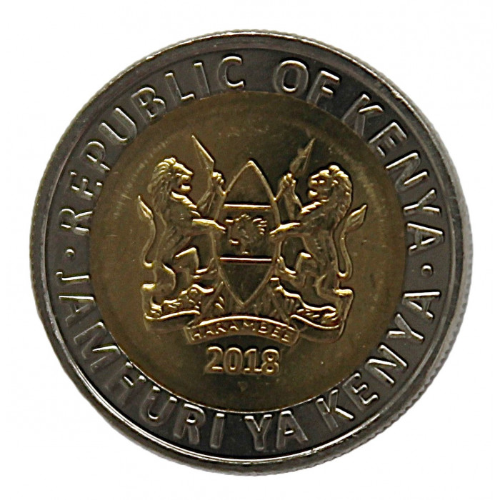 КЕНИЯ 5 шиллингов 2018 UNC. Носорог