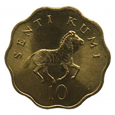 ТАНЗАНИЯ 10 сенти 1984 UNC. Зебра