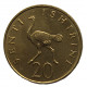 ТАНЗАНИЯ 20 сенти 1981 UNC. Африканский страус